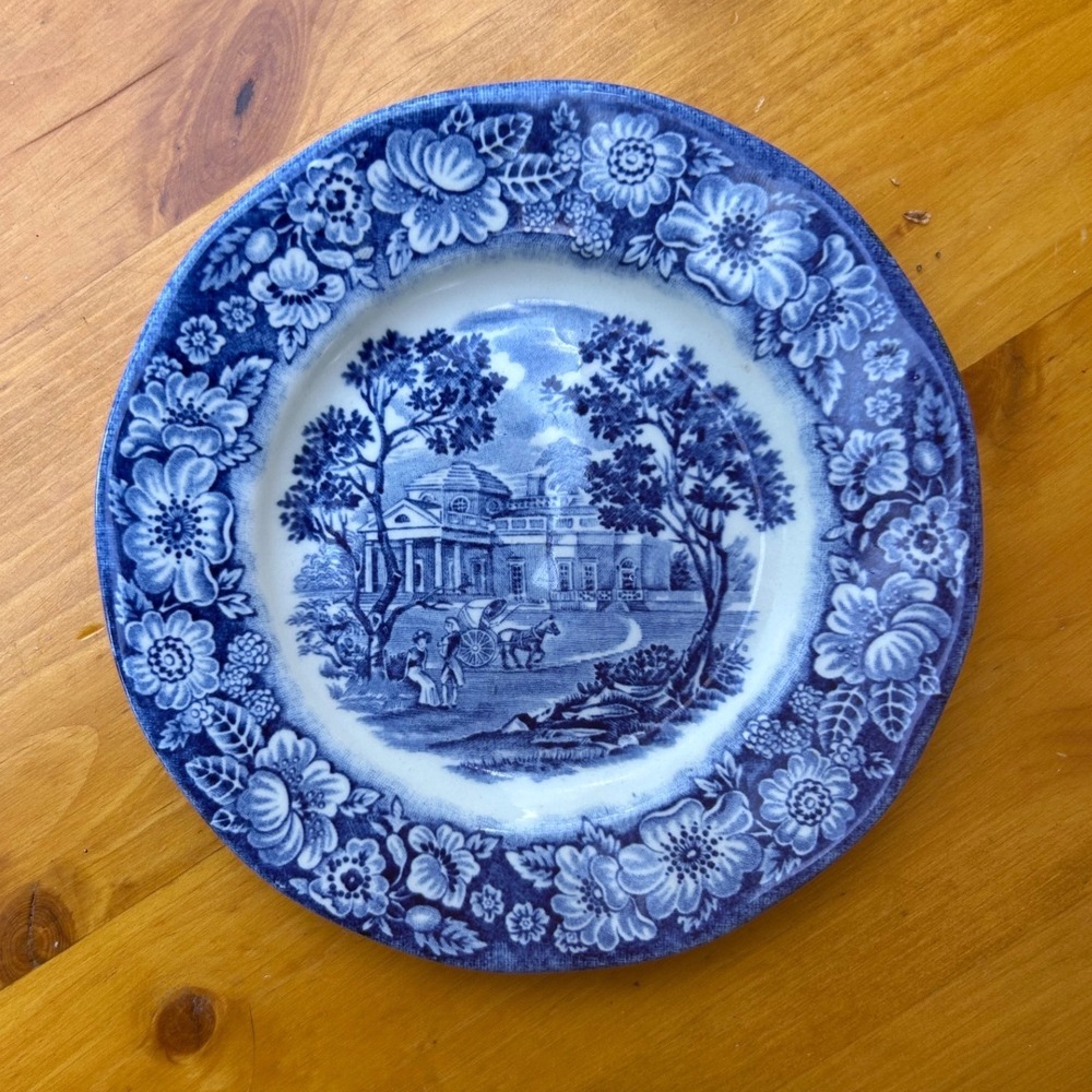 Vintage Liberty Blue Monticello Bread Butter Plate Ironstone 6" England Cotageco
